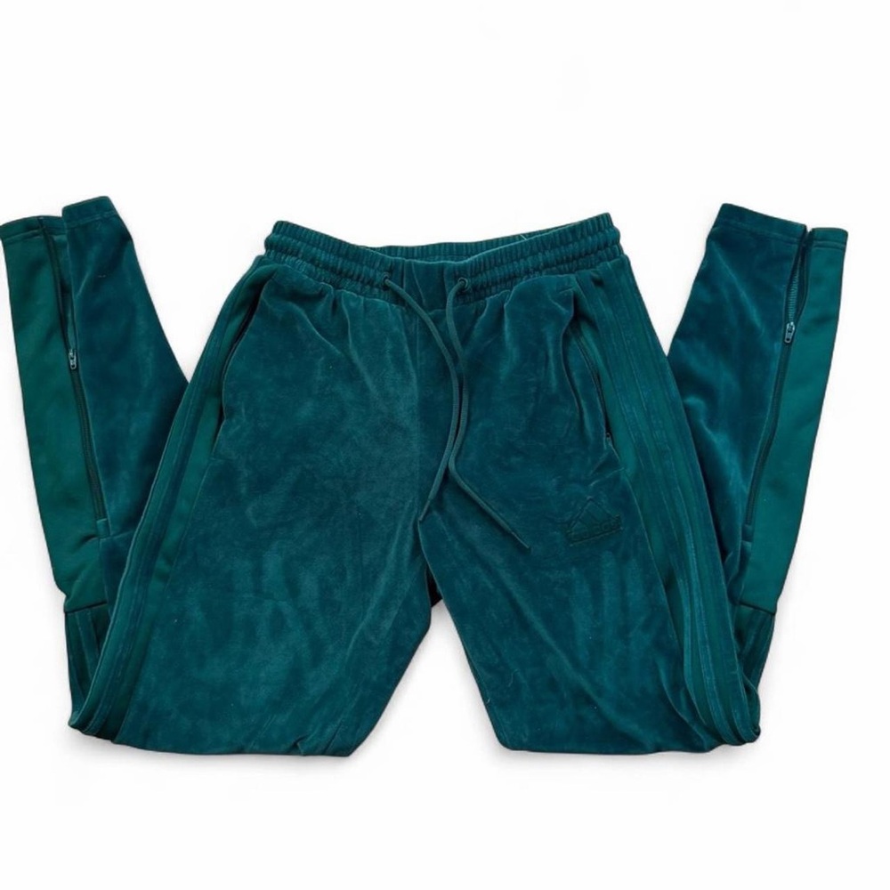 Adidas green velour sweatpants